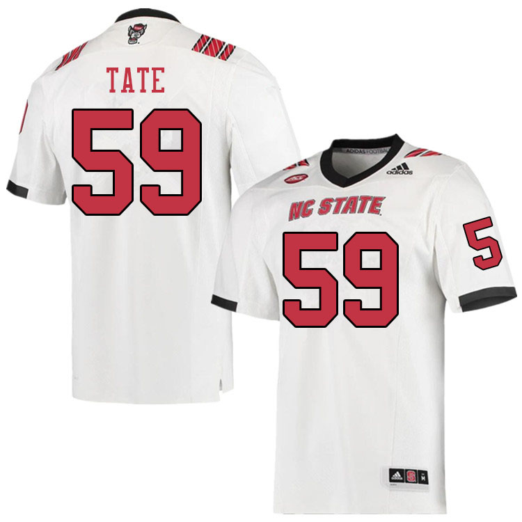 Men #59 Jayden Tate NC State Wolfpack College Football Jerseys Sale-White - Click Image to Close